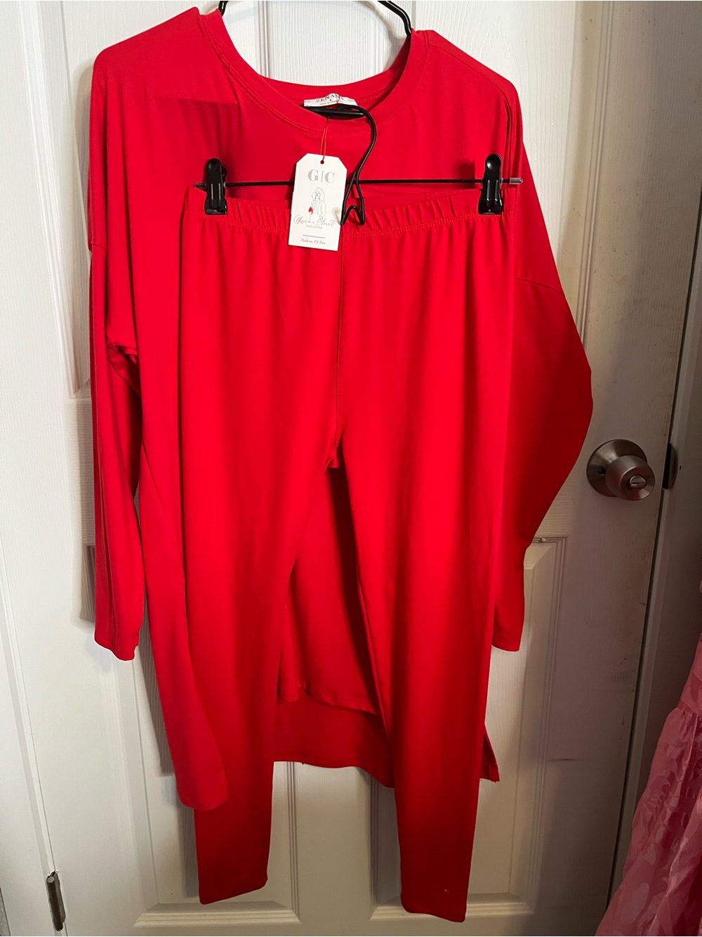 Zenana Outfitters Red Long Sleeve Lounge Set